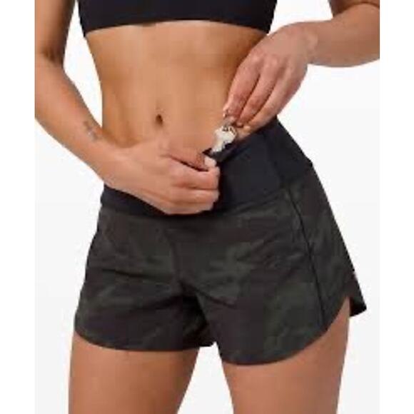 LULULEMON Speed Up Short 4" Heritage Camo-Size 8 Tall - Picture 1 of 6